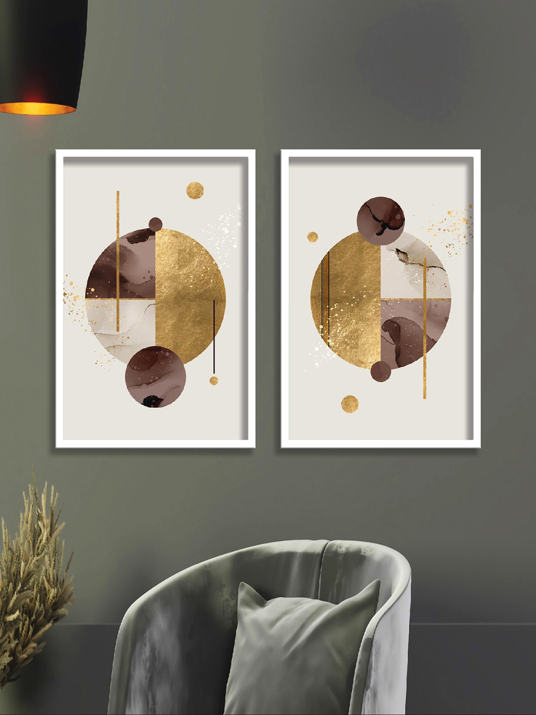 

Aura White & Brown 2 Pieces Wood Other Wall Paintings