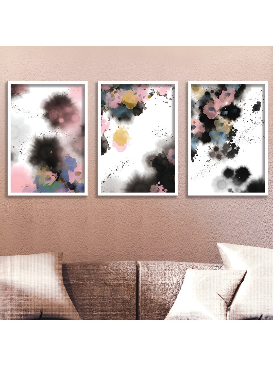

Aura White & Black 3 Piece Wooden Abstract Wall Art