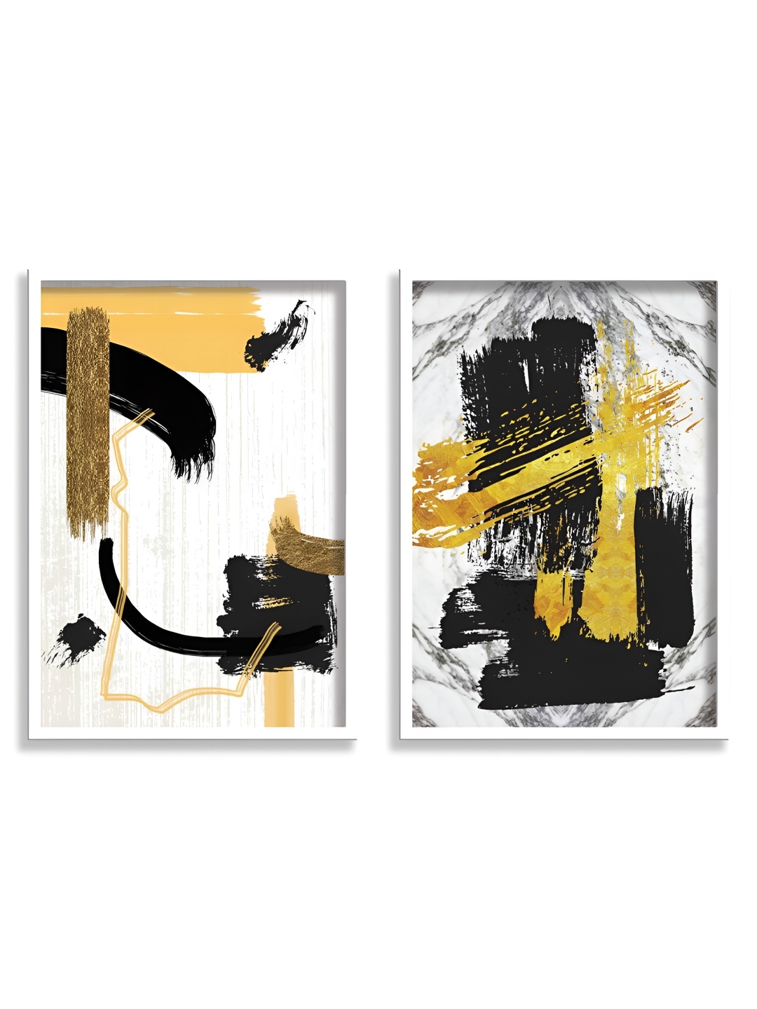 

Aura White & Black 2 Piece Wood Abstract Wall Art