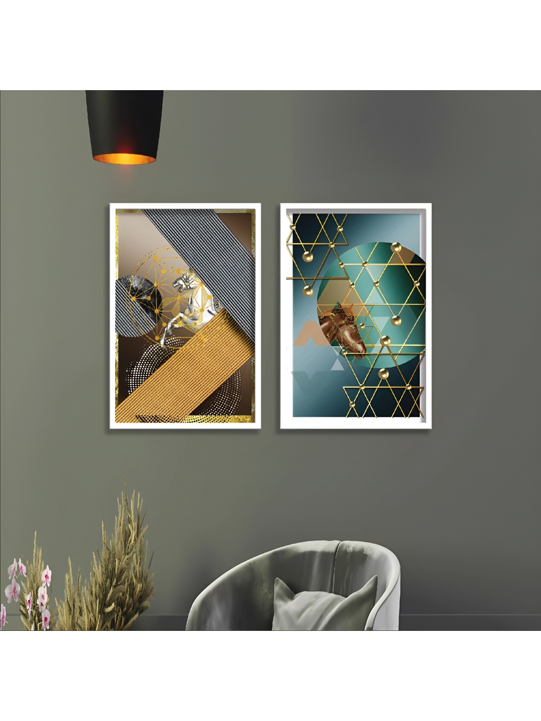 

Aura White & Blue 2 Pieces Wooden Abstract Wall Art
