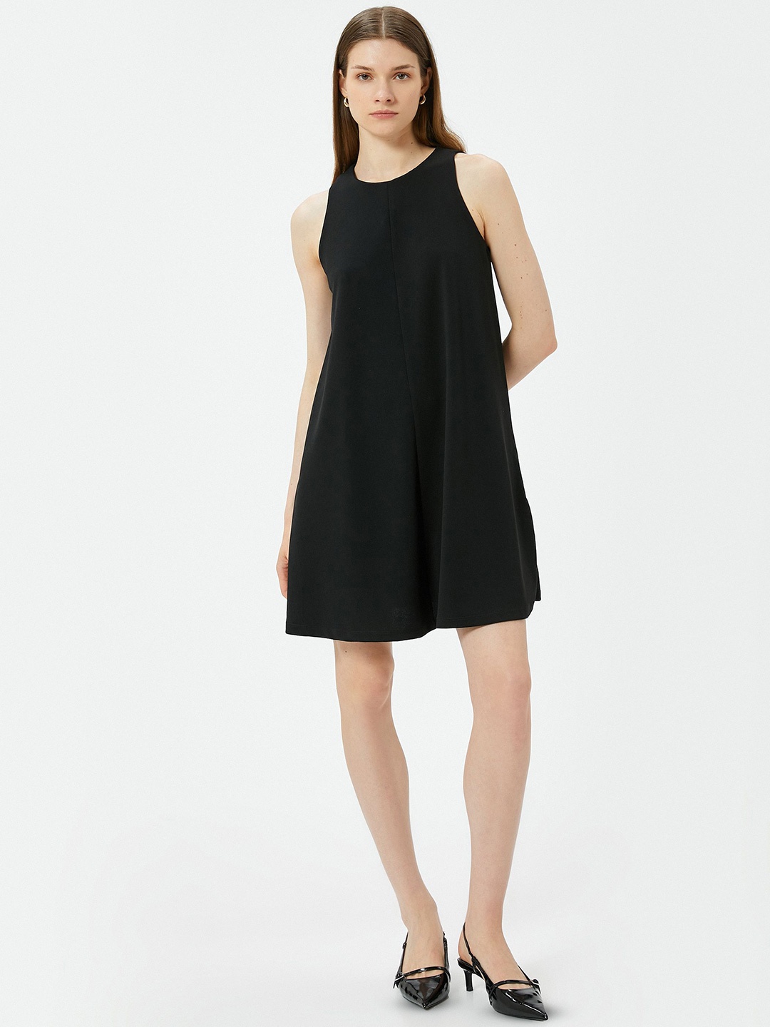 

Koton Solid A-Line Dress, Black