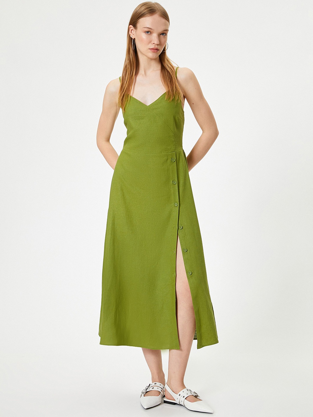 

Koton Women Midi Dress, Khaki