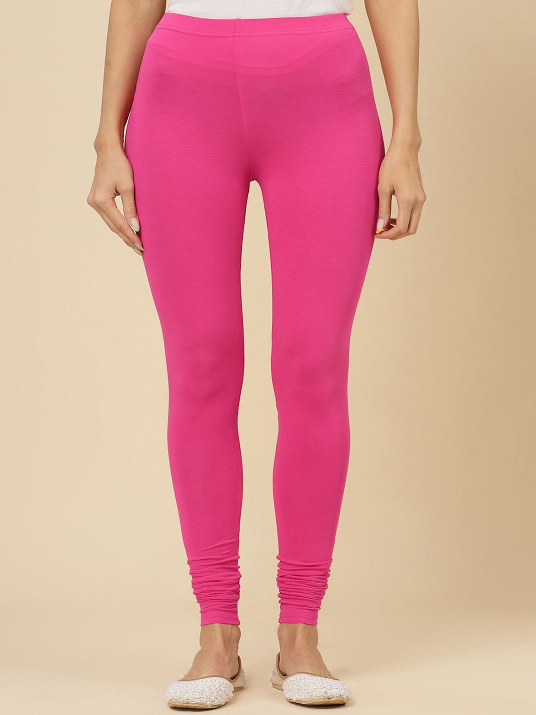 

Stylum Women Mid Rise Churidar-Length Leggings, Fuchsia