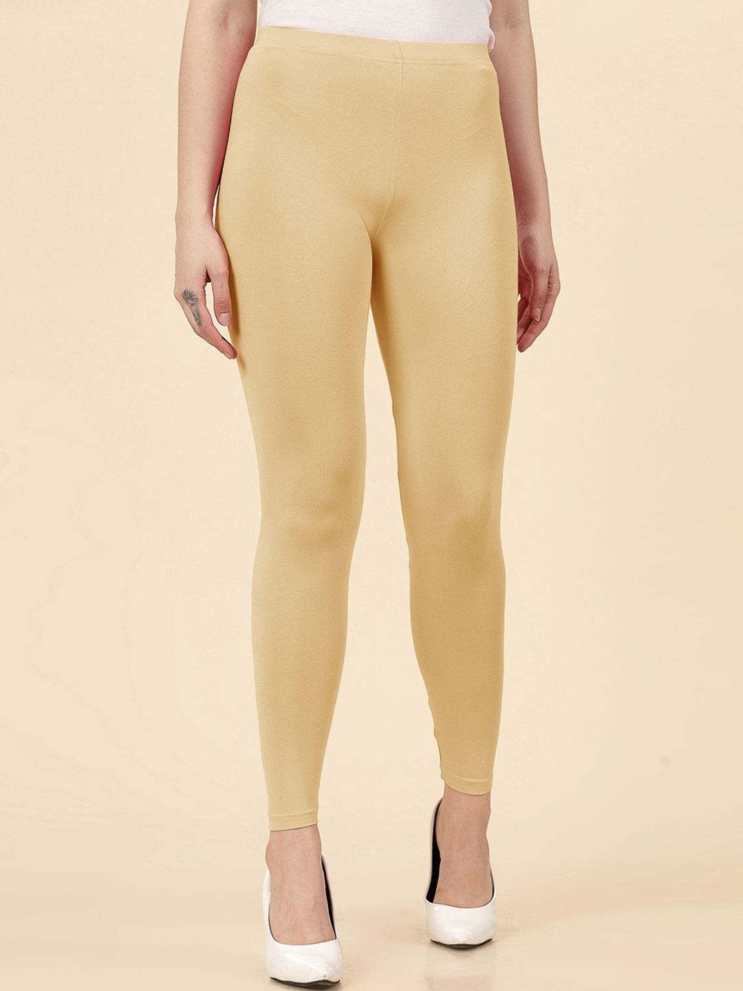 

Stylum Mid-Rise Ankle-Length Leggings, Beige