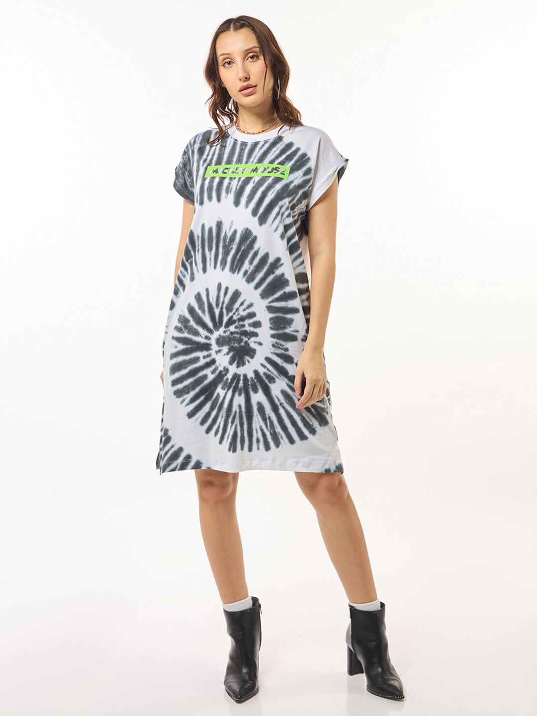 

Bewakoof Women Pure Cotton Oversized T Shirt Dress, White