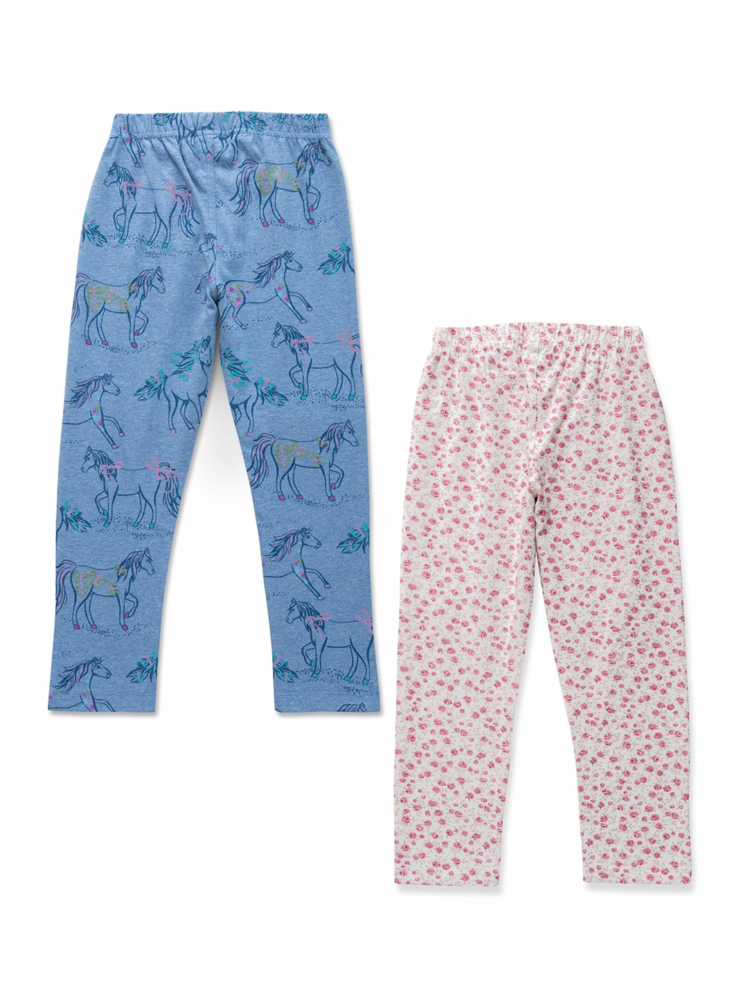 

JusCubs Girls Pack Of 2 Printed Cotton Lounge Pants, Blue
