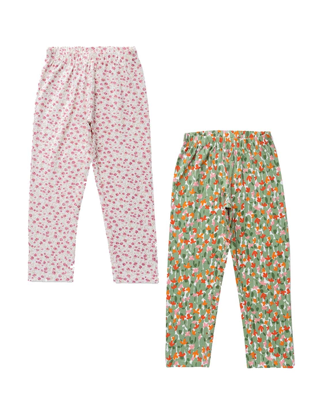 

JusCubs Girls Pack Of 2 Printed Cotton Lounge Pants, Pink