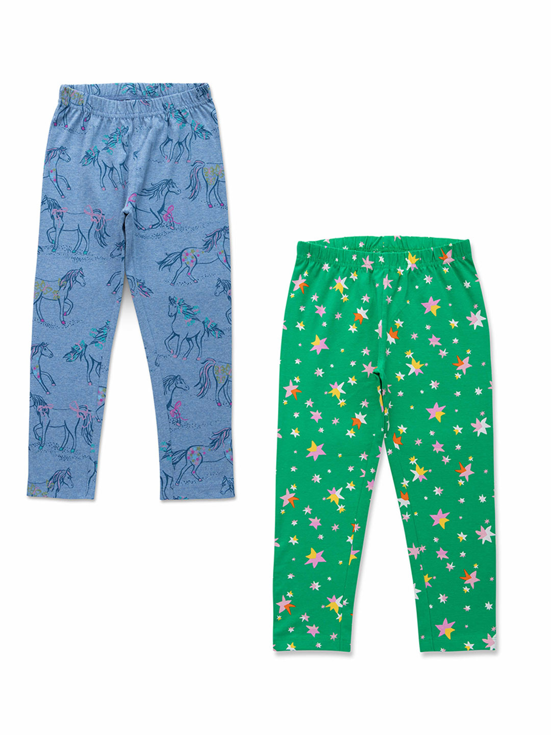 

JusCubs Girls Pack Of 2 Printed Cotton Lounge Pants, Blue