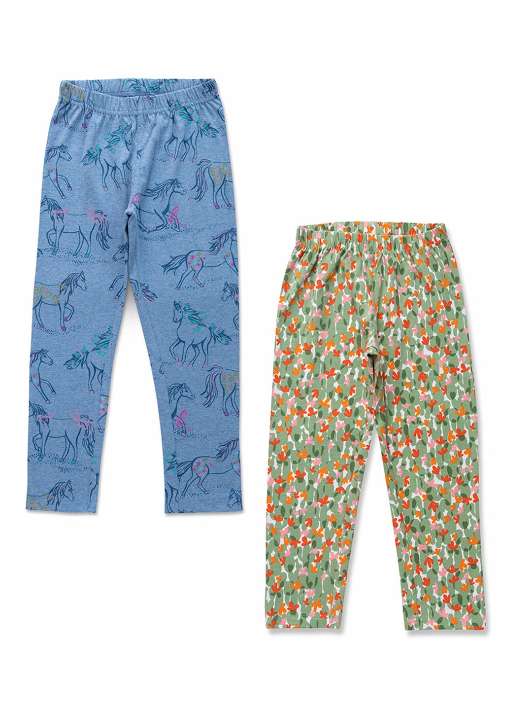 

JusCubs Girls Pack Of 2 Printed Cotton Lounge Pants, Blue