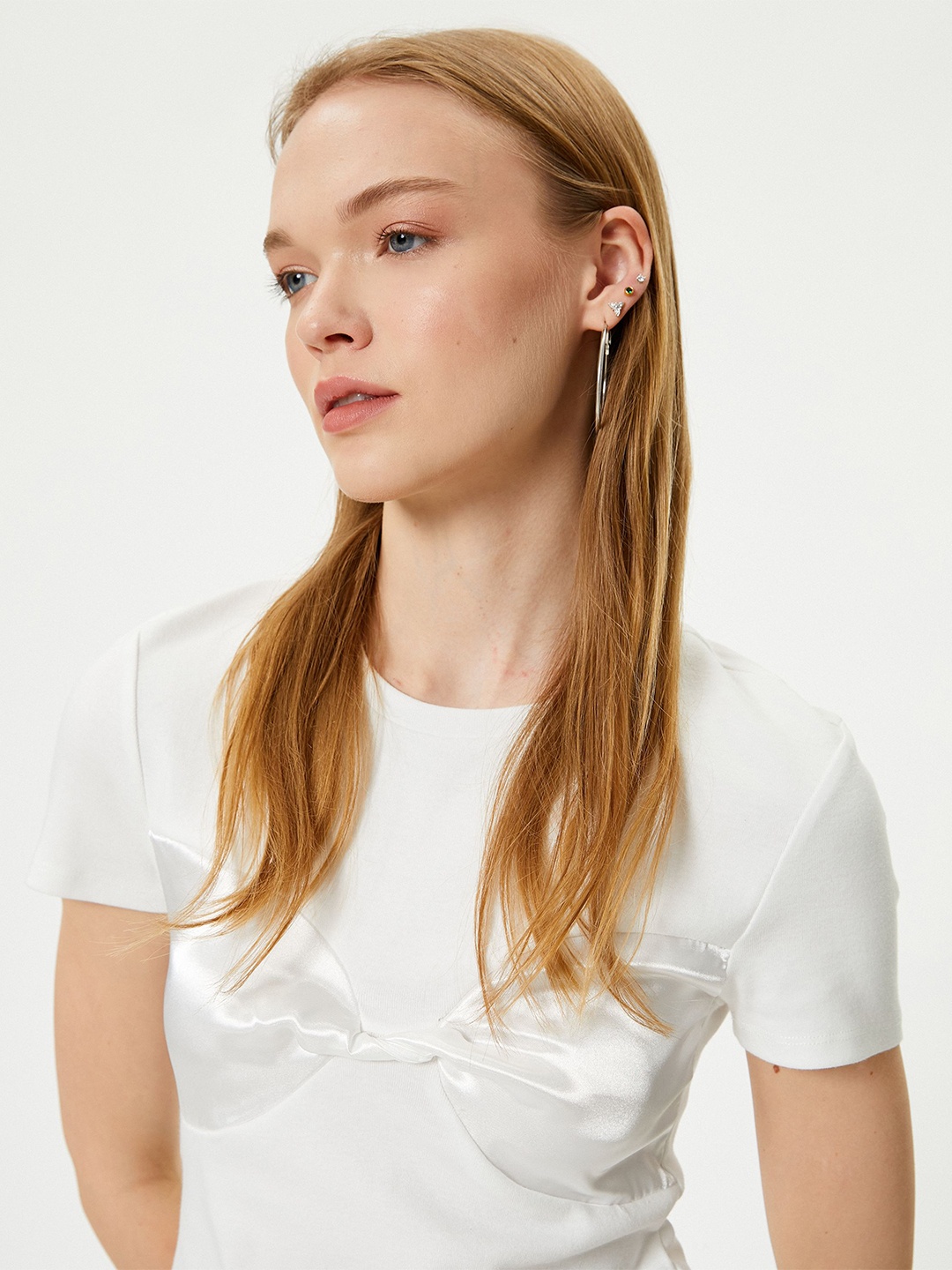 

Koton Women Solid Round Neck Top, White