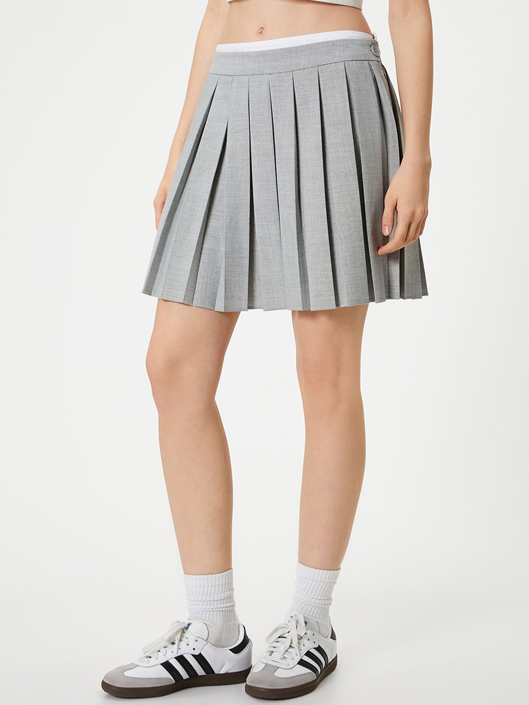 

Koton Flared Above Knee Skirt, Grey