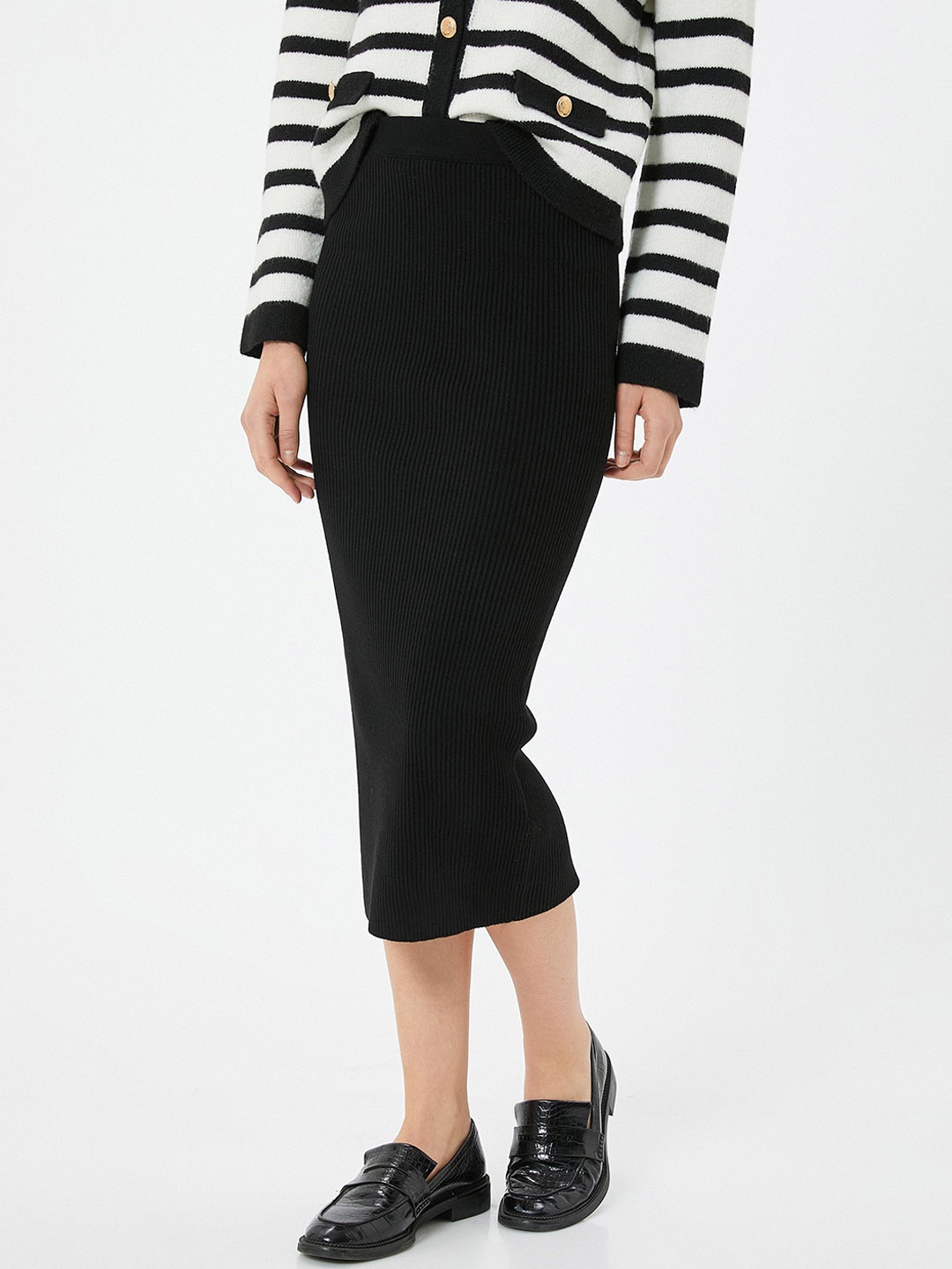 

Koton Straight Midi Pencil Skirt, Black