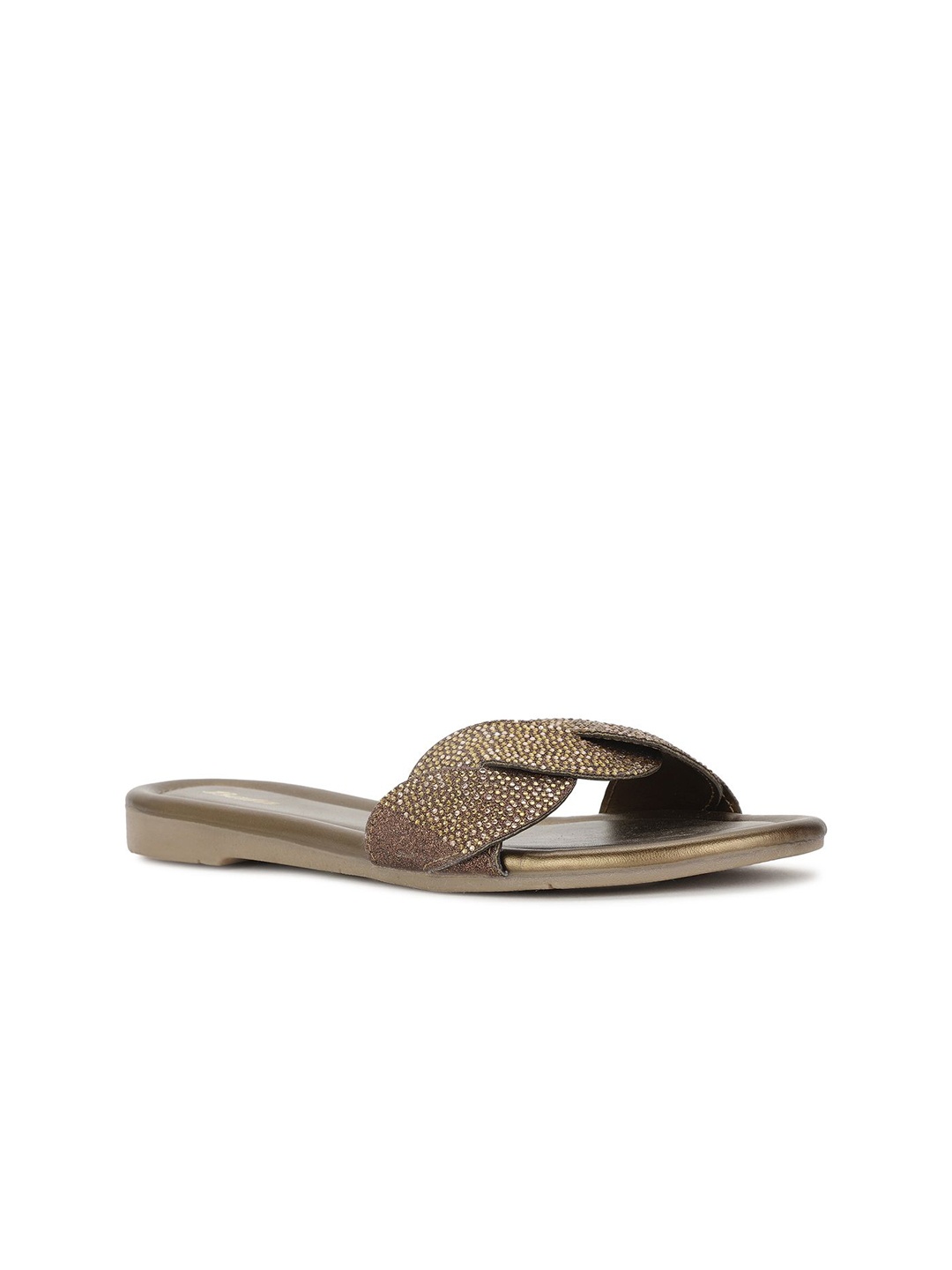 

Bata Women Embellished Open Toe Flats, Brown