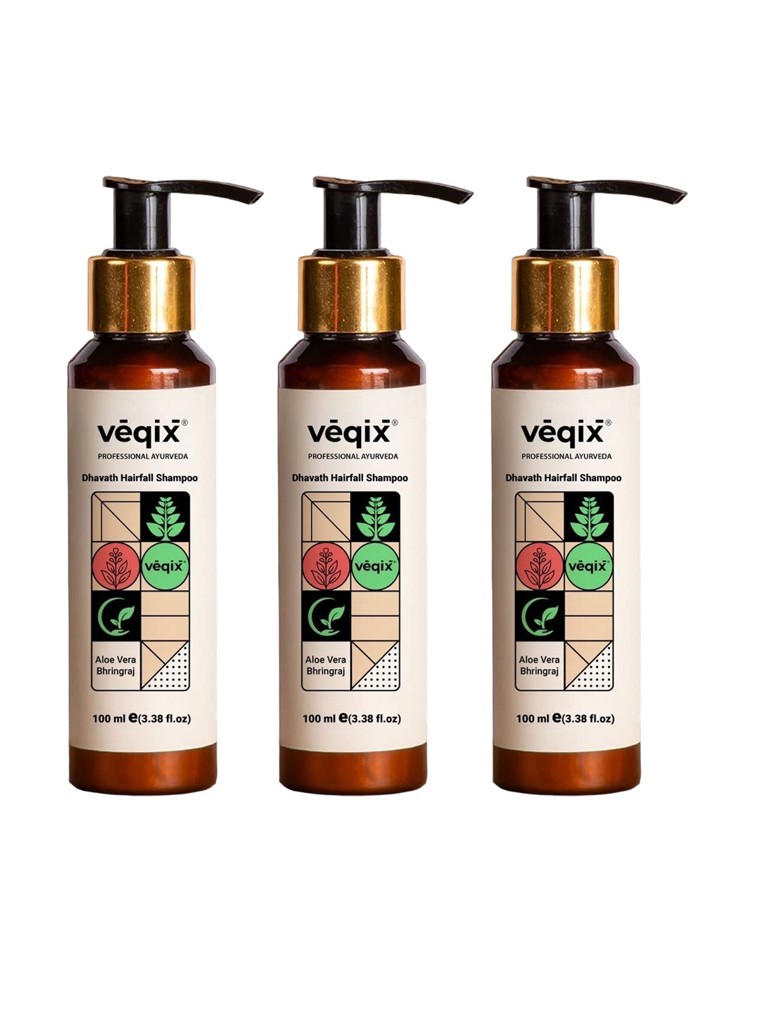 

VEQUIX Set Of 3 Dhavath Hairfall Shampoo With Aloe Vera - 100ml Each, White
