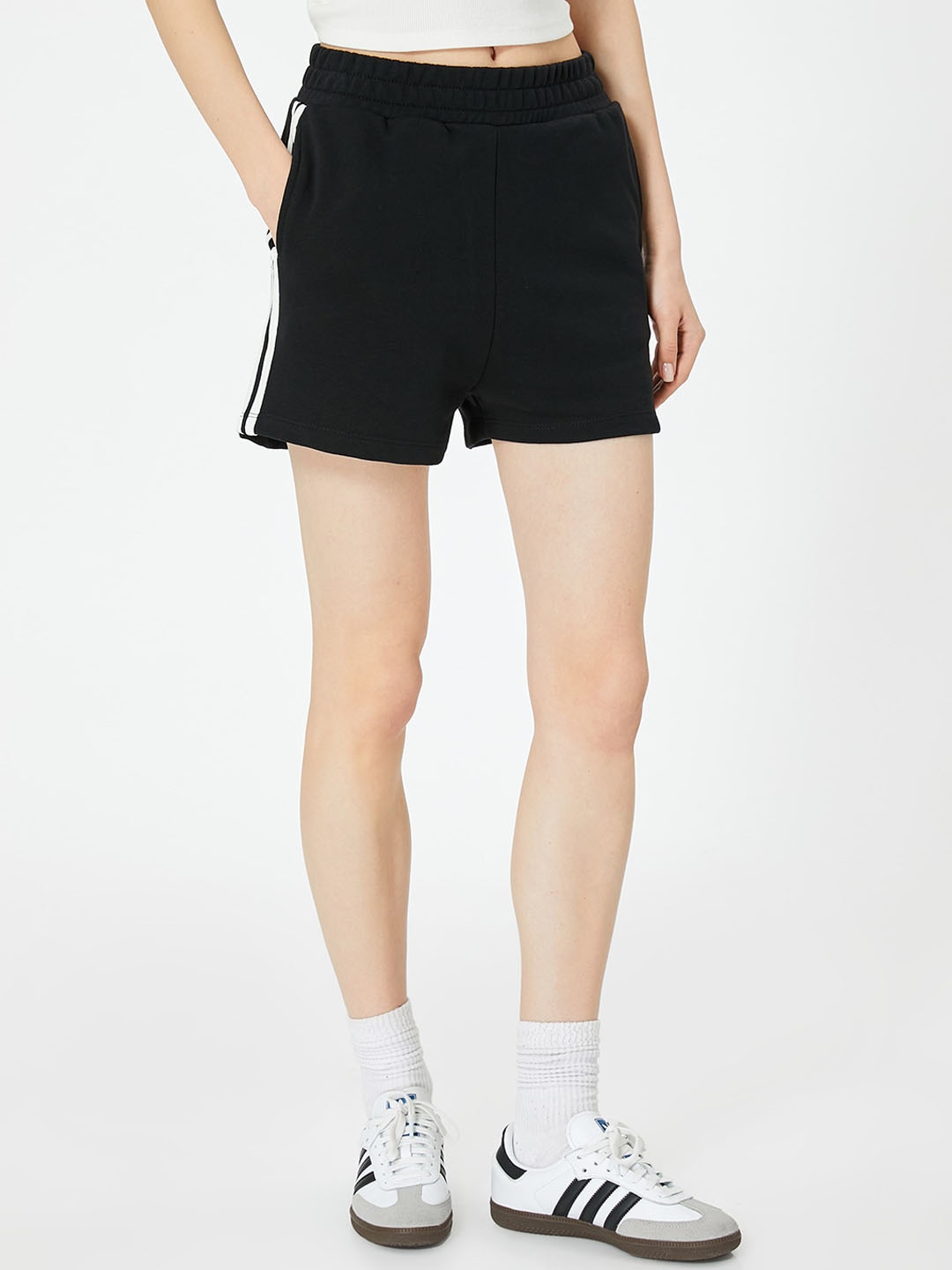 

Koton Women High-Rise Shorts, Black