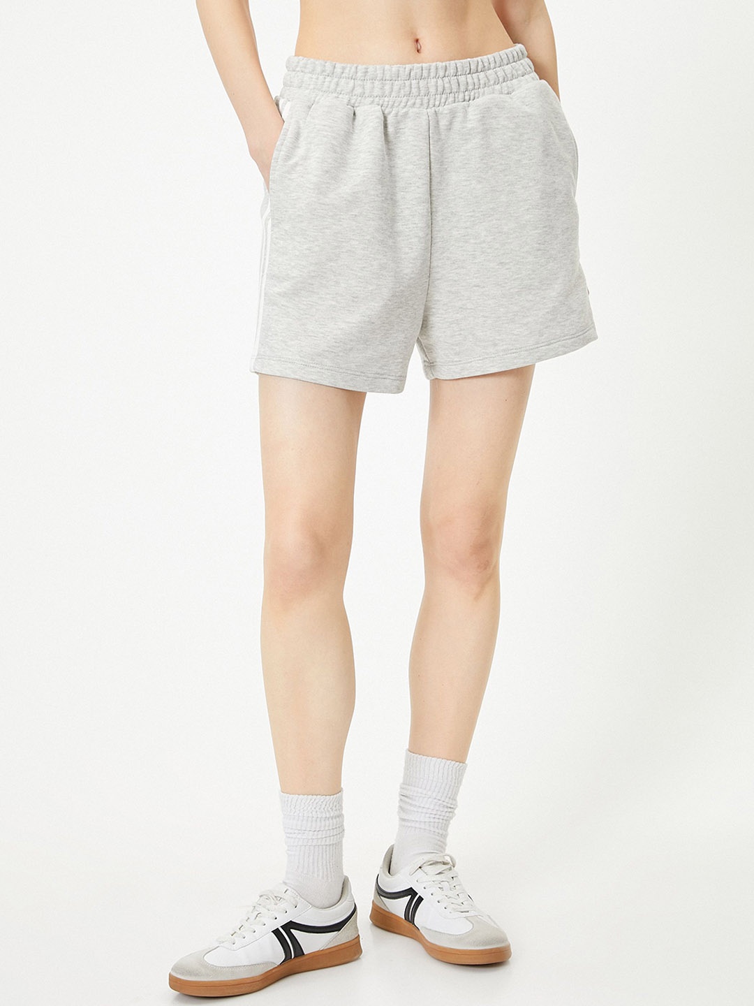 

Koton Women High-Rise Shorts, Grey