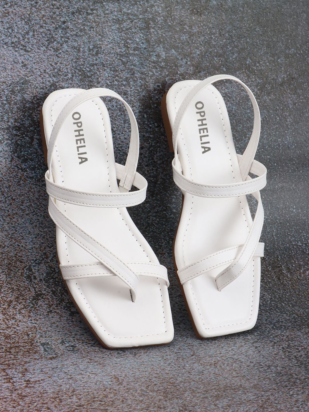 

OPHELIA Women One Toe Flats, White