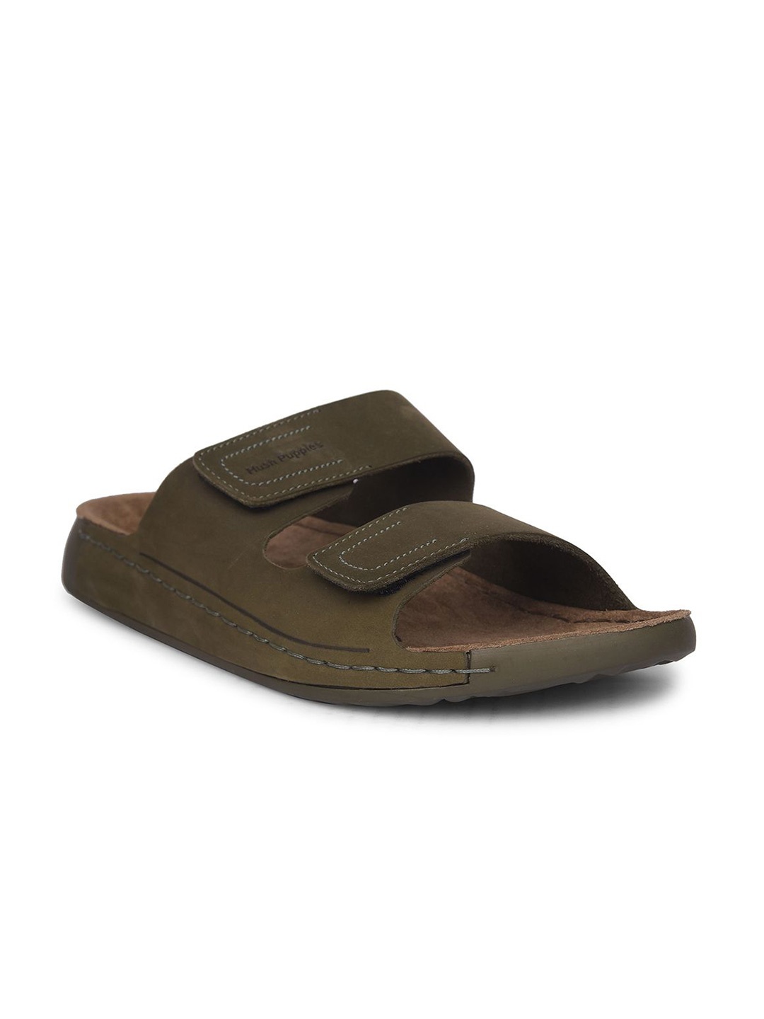 

Hush Puppies Men Leather Comfort Sandals, Olive