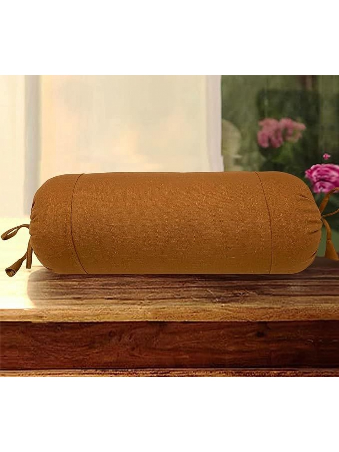 

SAJAVAT Mustard-Yellow Pure Cotton Bolster Cover