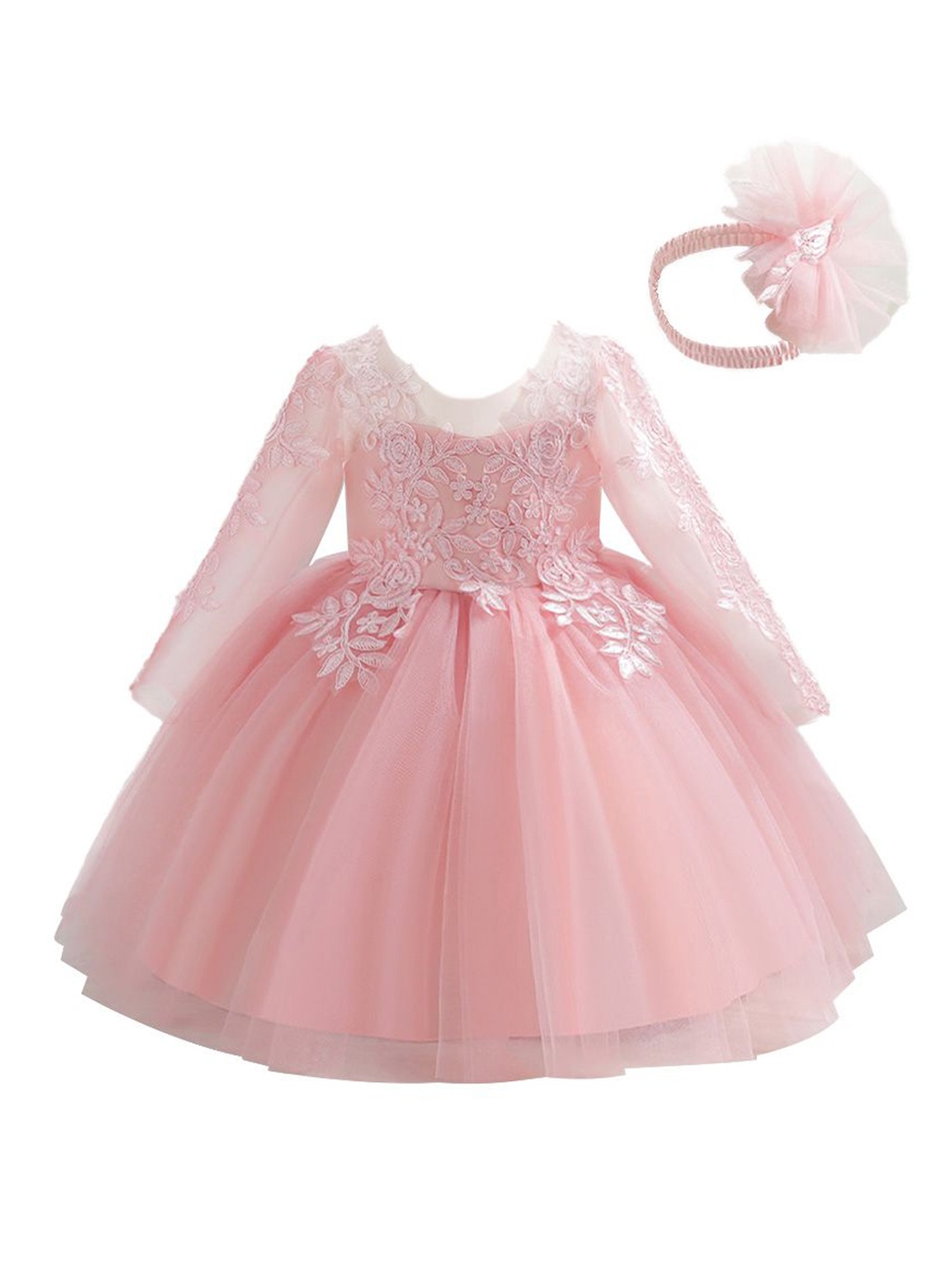 

StyleCast x Revolte Embellished Applique Fit & Flare Dress, Pink