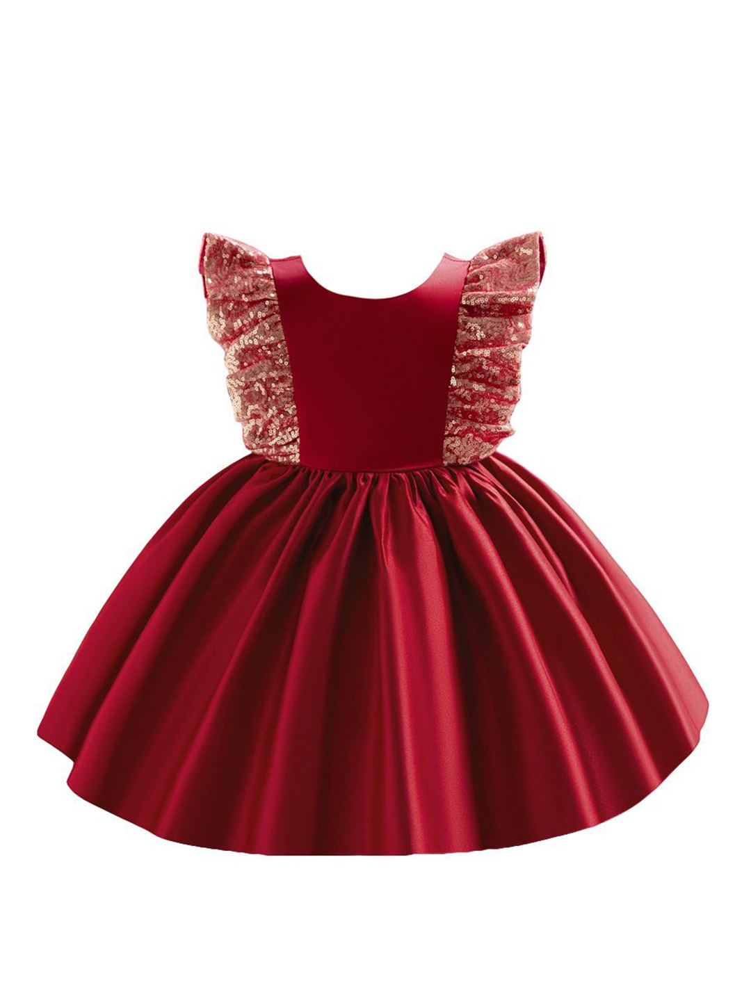 

StyleCast x Revolte Cap Sleeves Balloon Dress, Maroon