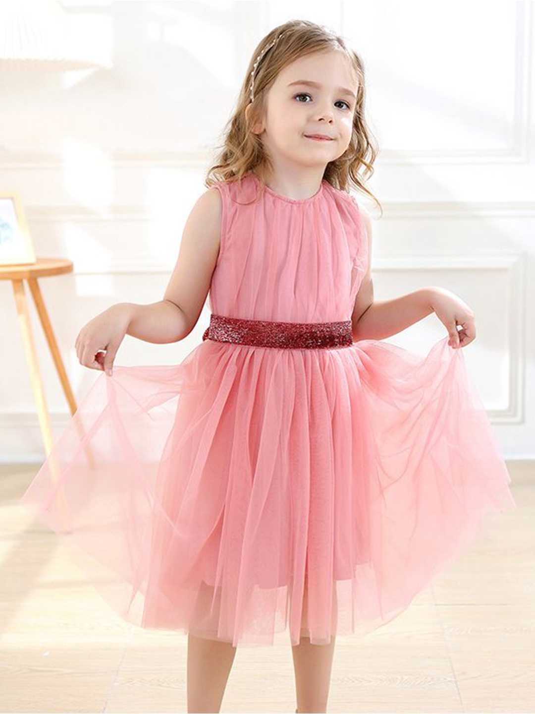 

StyleCast x Revolte Applique Fit & Flare Dress, Pink