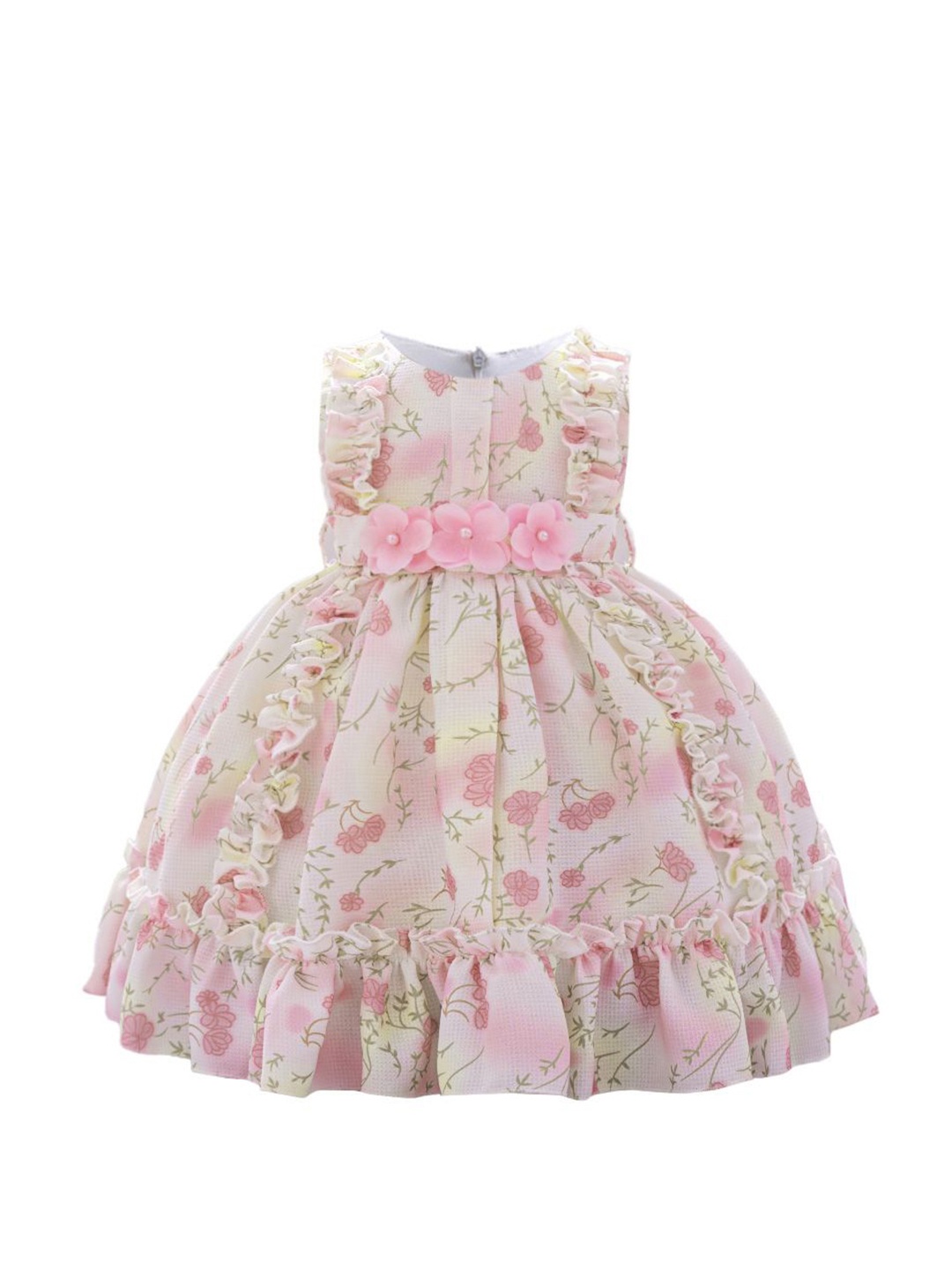 

StyleCast x Revolte Floral Print Applique Balloon Dress, Pink