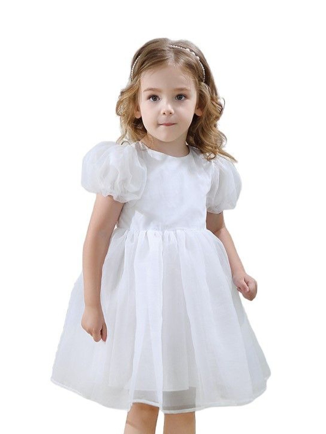 

StyleCast x Revolte Puff Sleeve Fit & Flare Dress, White