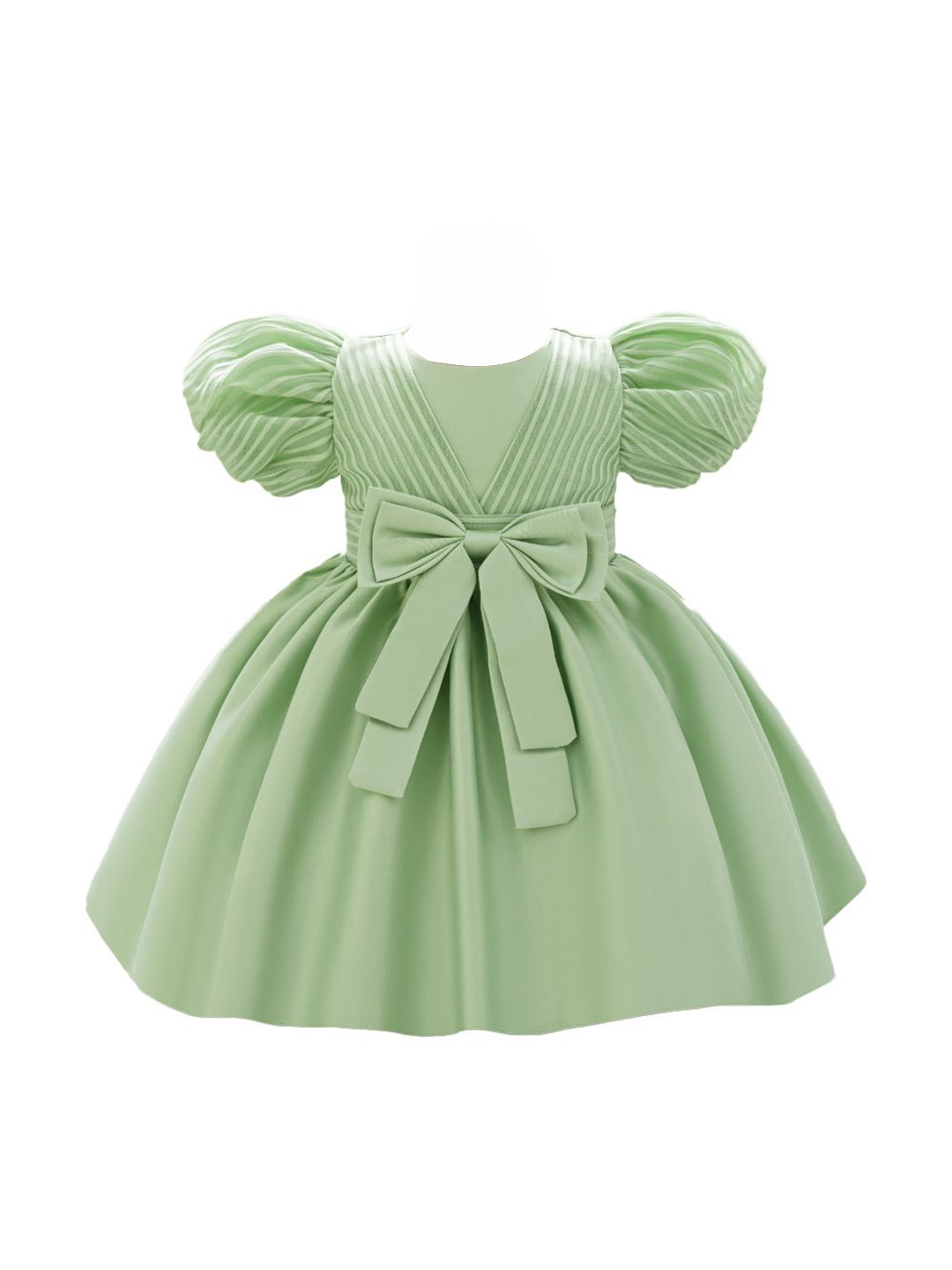 

StyleCast x Revolte Puff Sleeve Fit & Flare Dress, Green