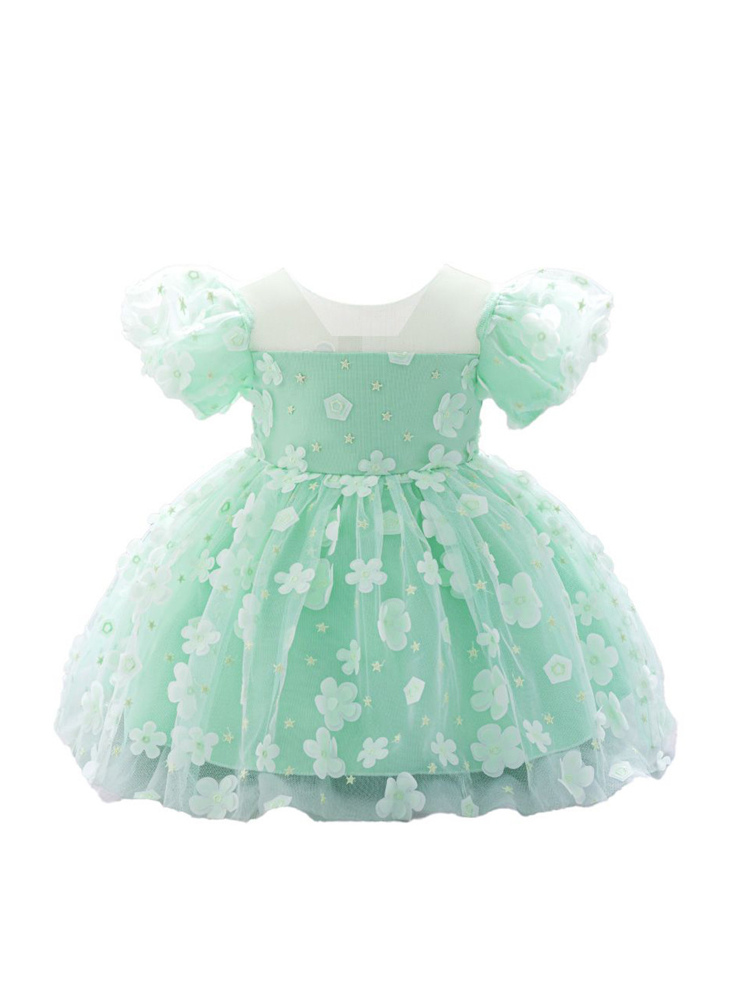 

StyleCast x Revolte Puff Sleeve Fit & Flare Dress, Green