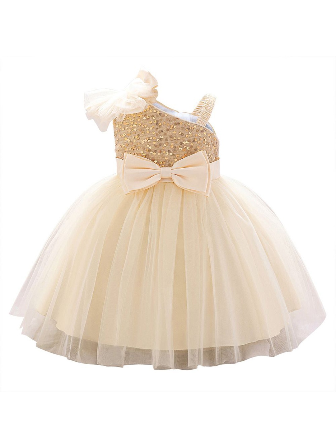 

StyleCast x Revolte Embellished Mermaid Sequin Fit & Flare Dress, Champagne