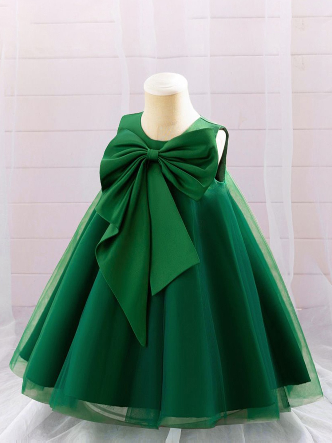 

StyleCast x Revolte Girls Round Neck Fit and Flare Dress, Green