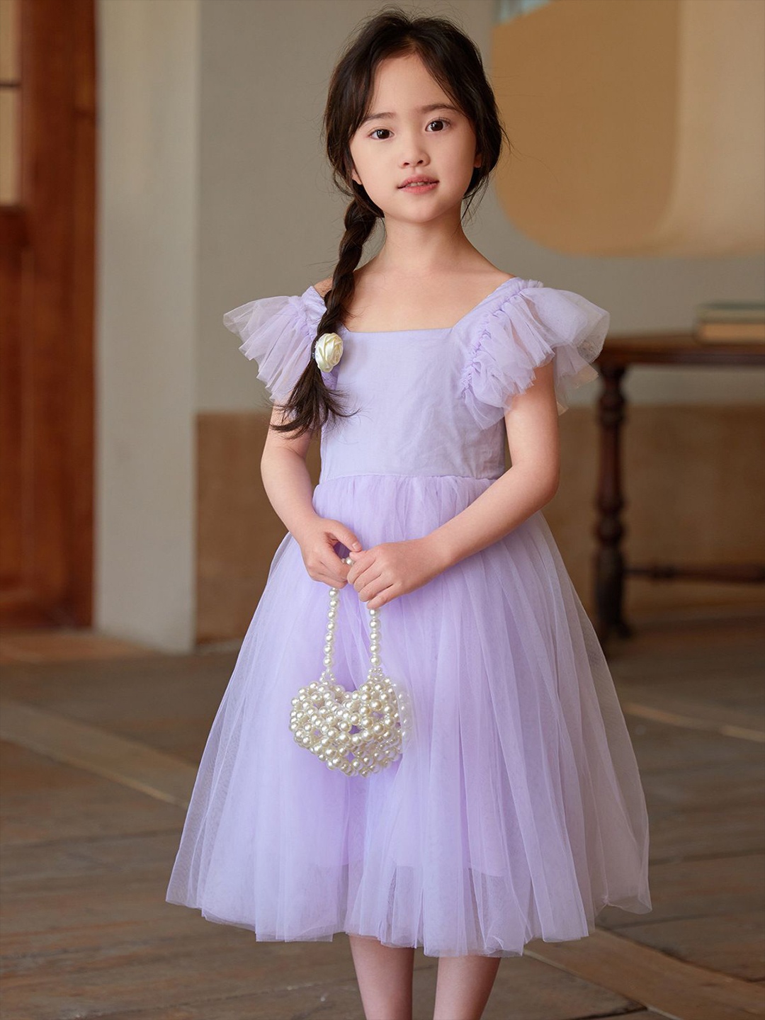 

StyleCast x Revolte Flutter Sleeve Fit & Flare Dress, Purple