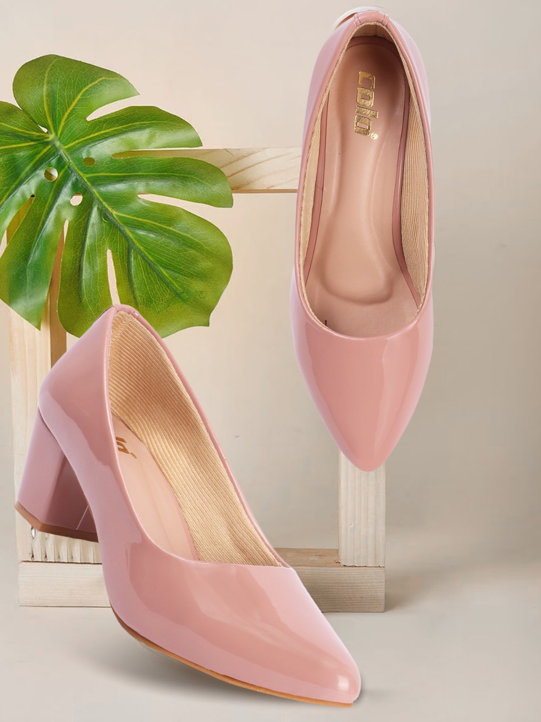 

Colo Block Pumps, Peach