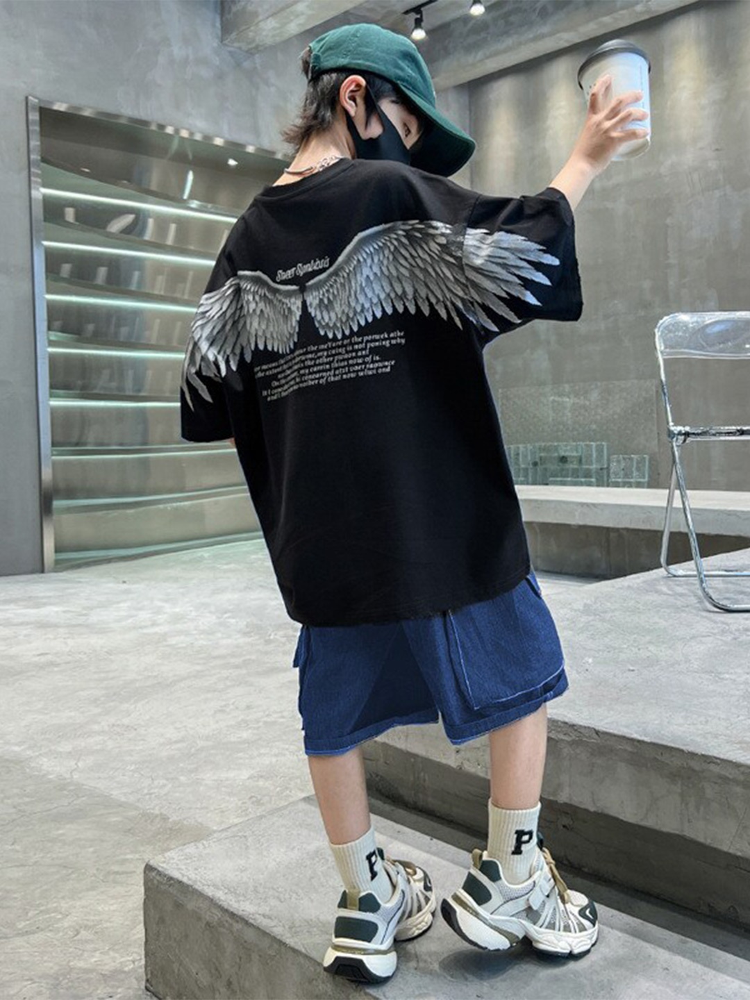 

StyleCast x Revolte Boys Printed T-shirt with Shorts, Black