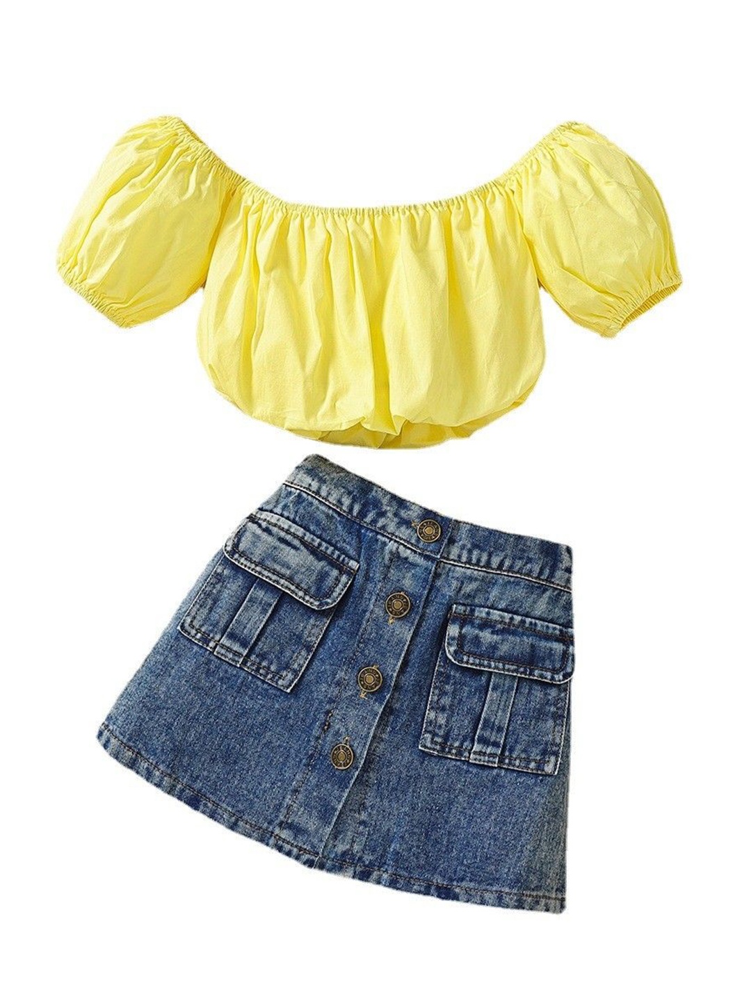 

StyleCast x Revolte Girls Top with Skirt, Yellow