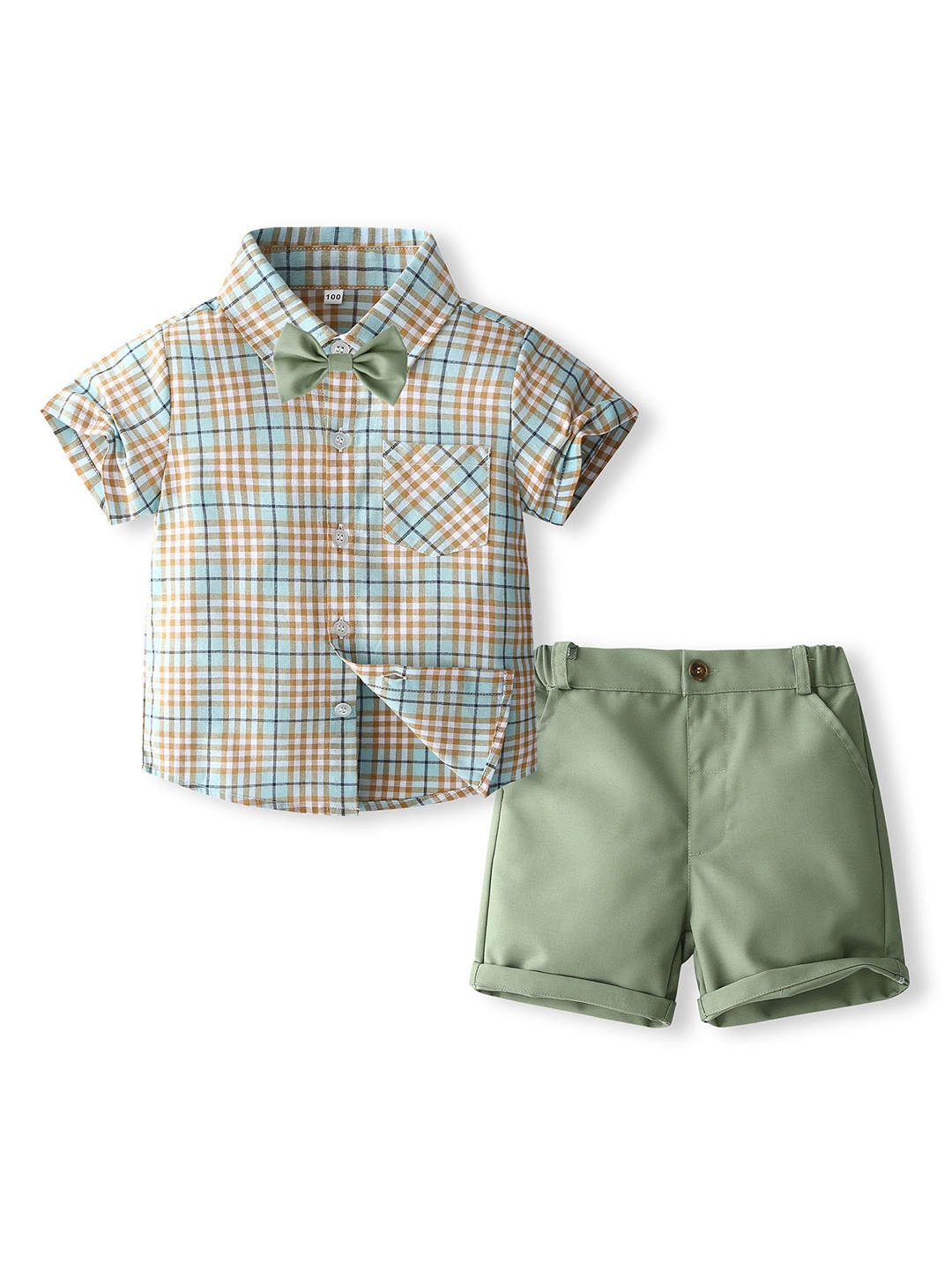 

StyleCast x Revolte Boys Checked Shirt with Shorts, Blue