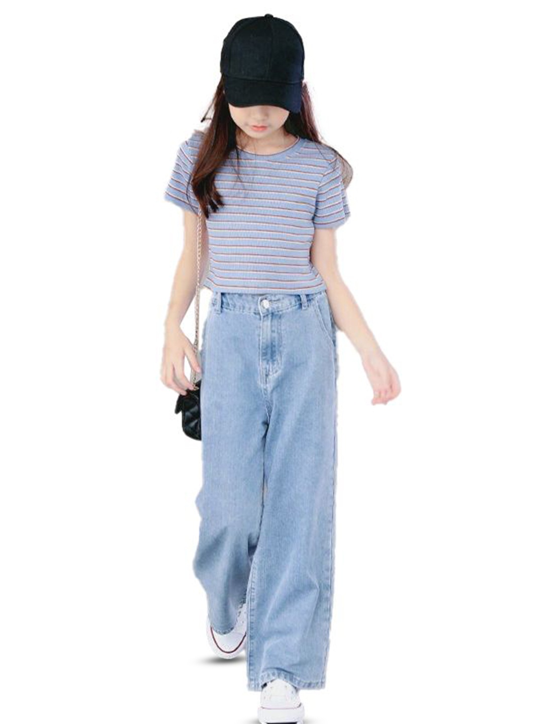 

StyleCast x Revolte Girls Striped Top with Trousers, Blue