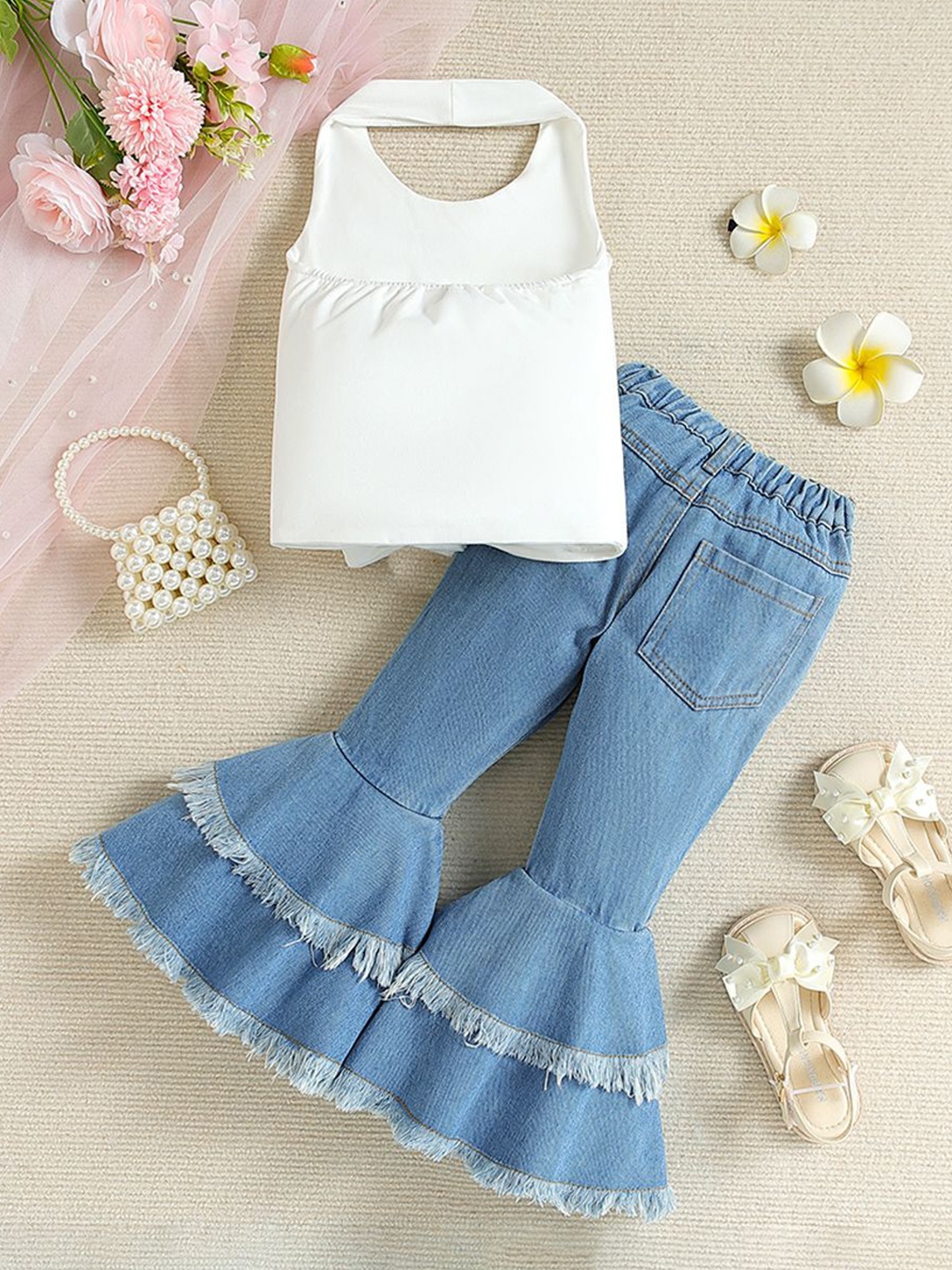 

StyleCast x Revolte Girls Top with Palazzos, White