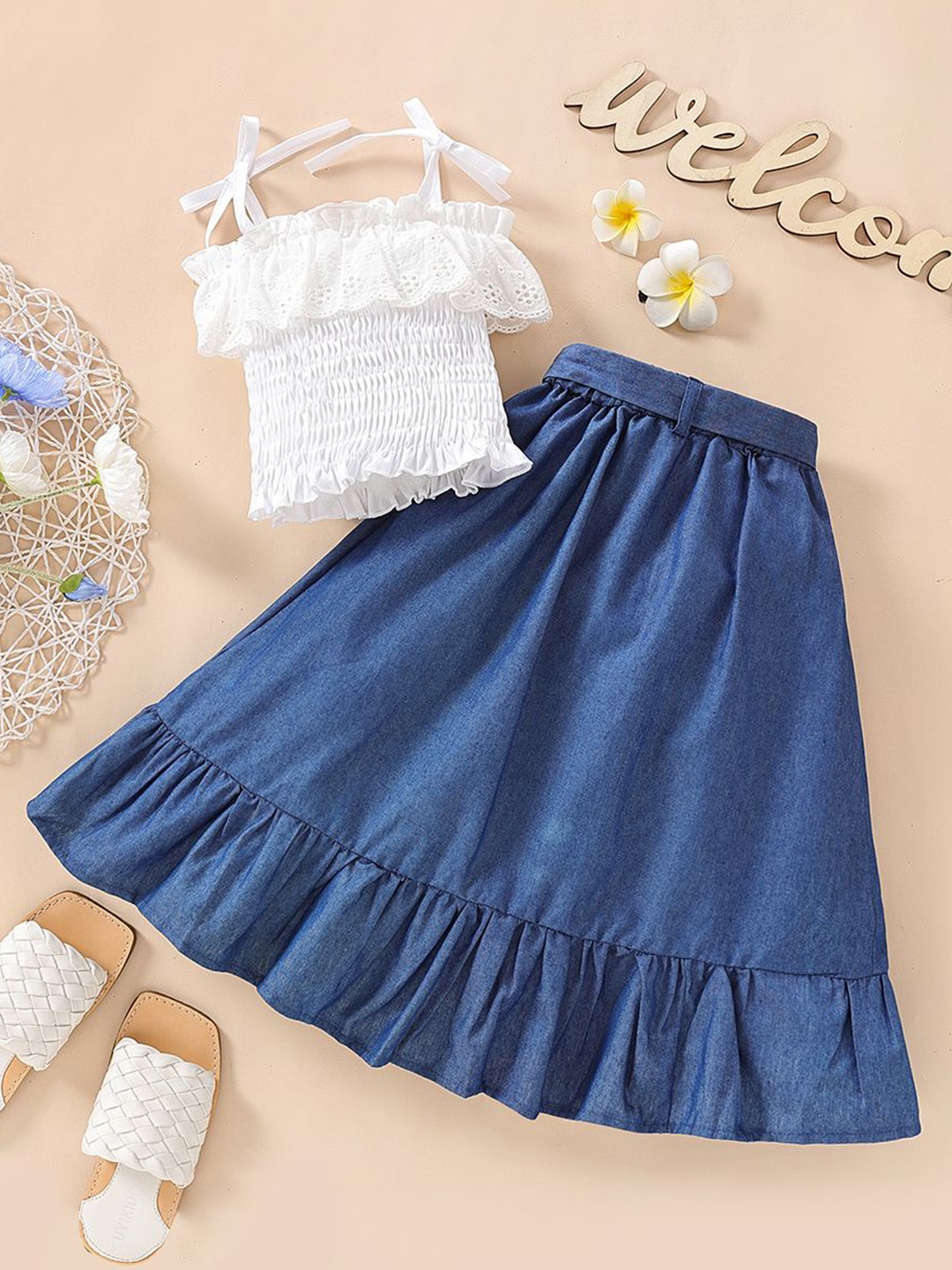 

StyleCast x Revolte Girls Top with Skirt, Blue