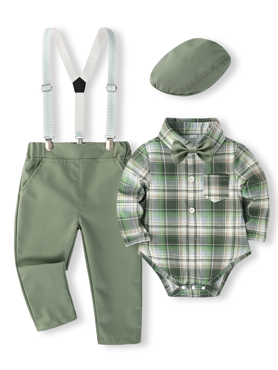 

StyleCast x Revolte Boys Checked Shirt with Trousers, Green