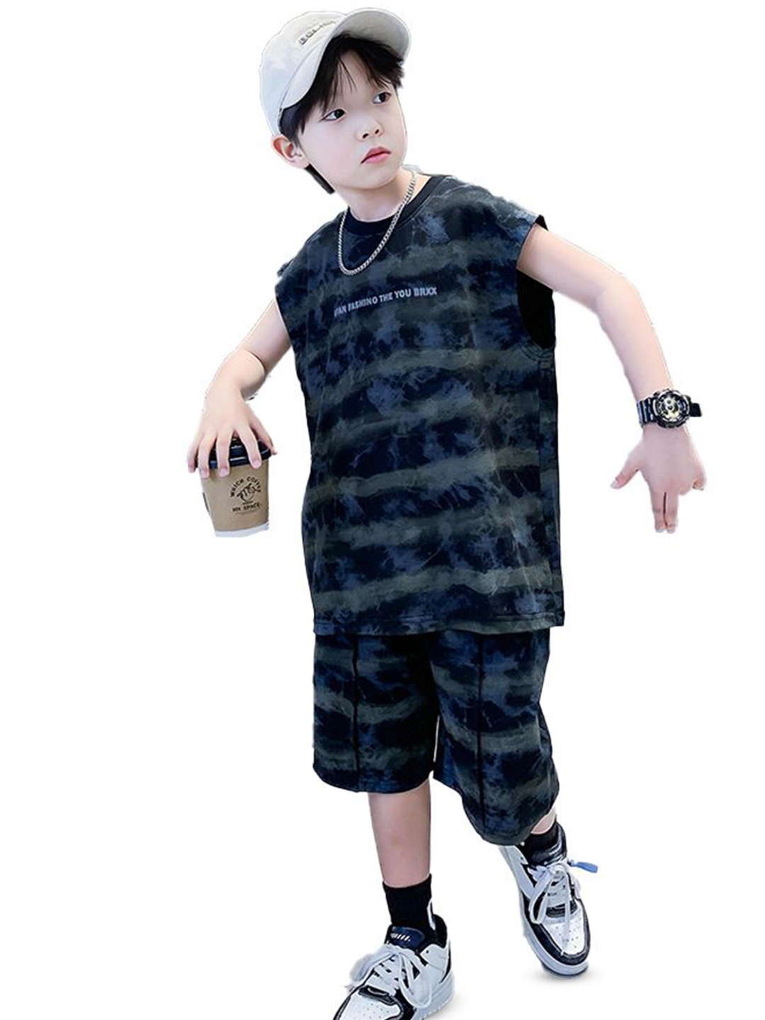 

StyleCast x Revolte Boys Printed T-shirt with Shorts, Black