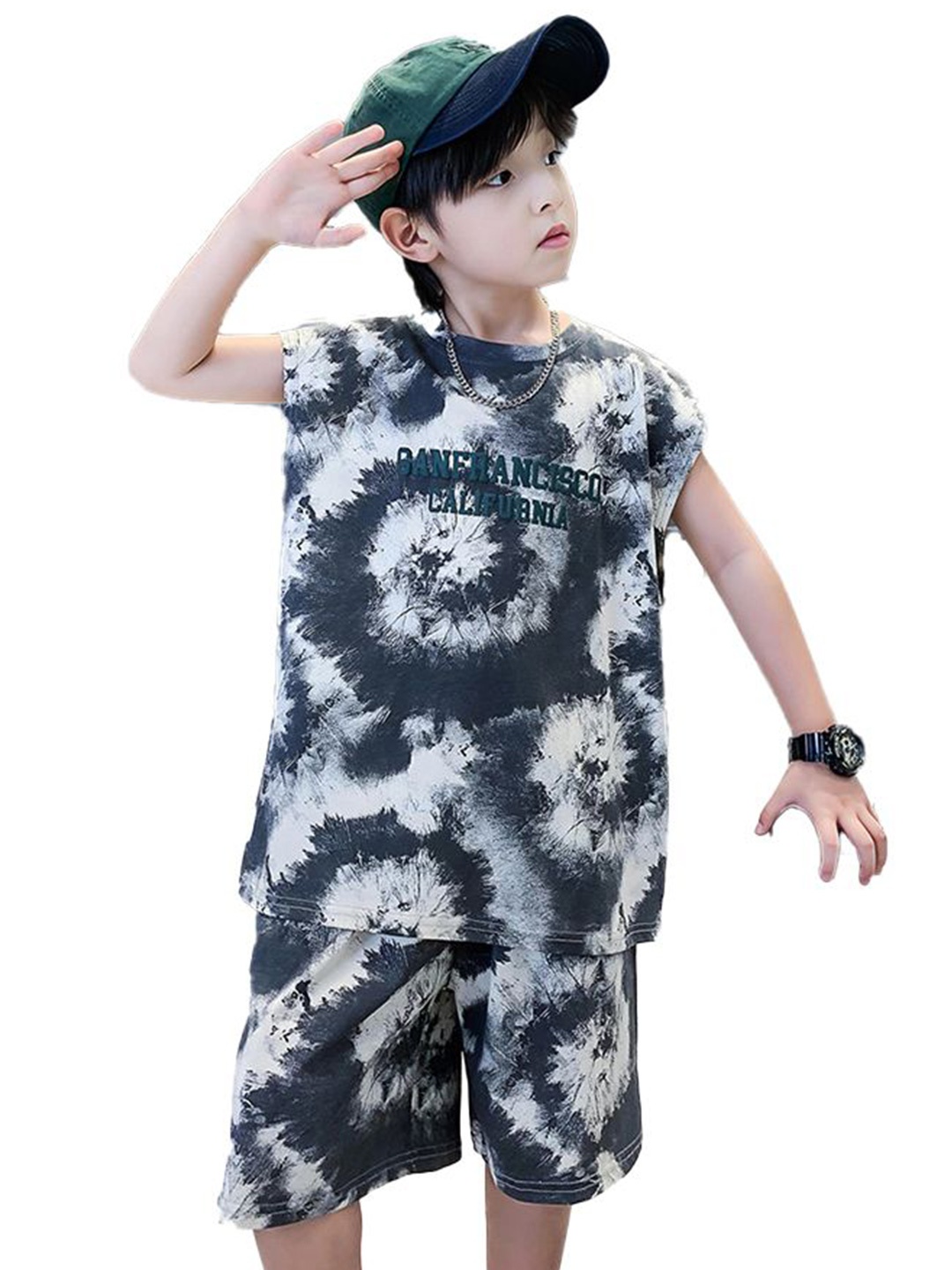 

StyleCast x Revolte Boys Printed T-shirt with Shorts, Grey