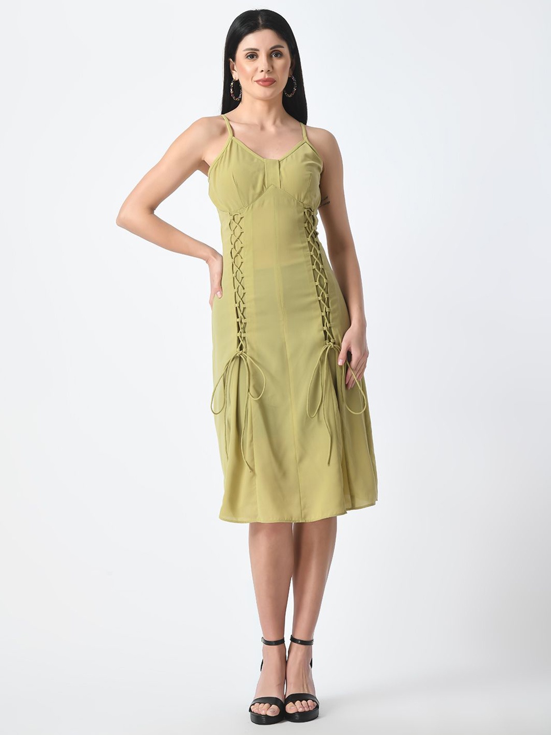 

Tushita Crepe A-Line Dress, Green