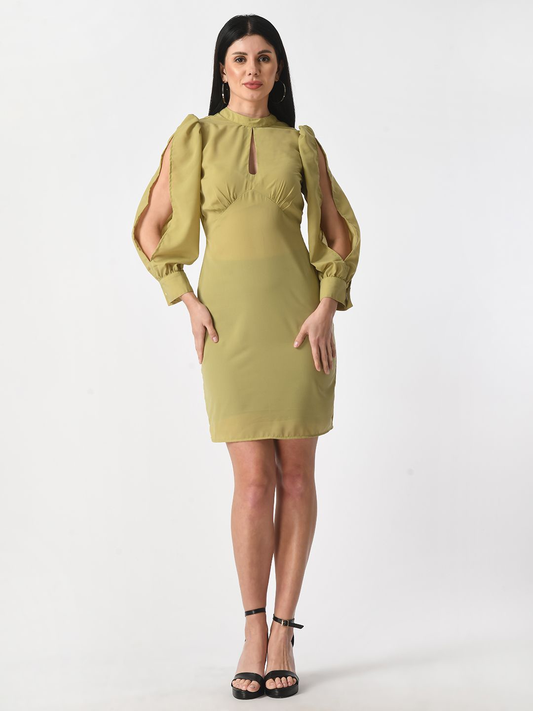 

Tushita Crepe Sheath Dress, Green