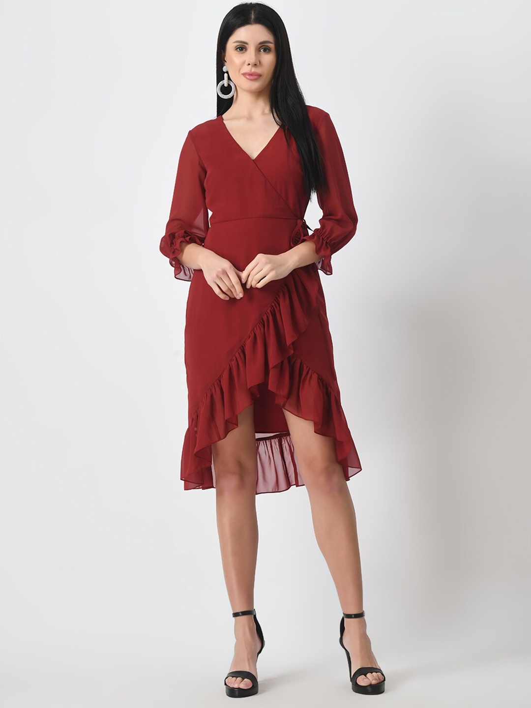 

Tushita Georgette Dress, Maroon