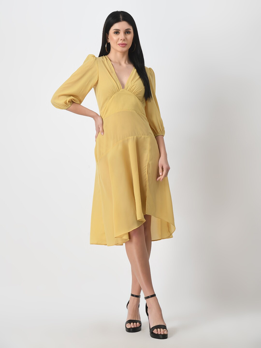 

Tushita Crepe Dress, Yellow