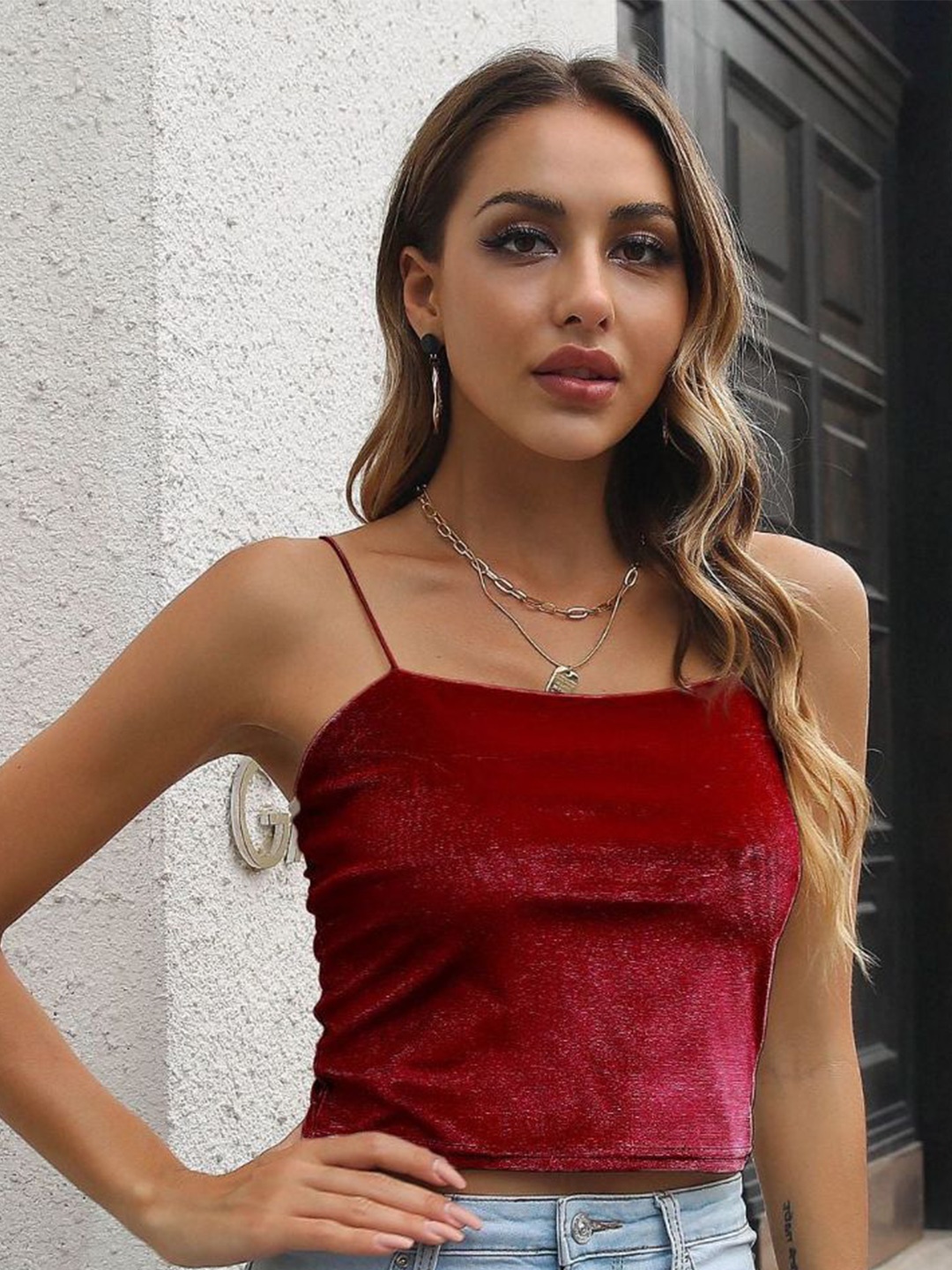 

4WRD by Dressberry Top, Maroon