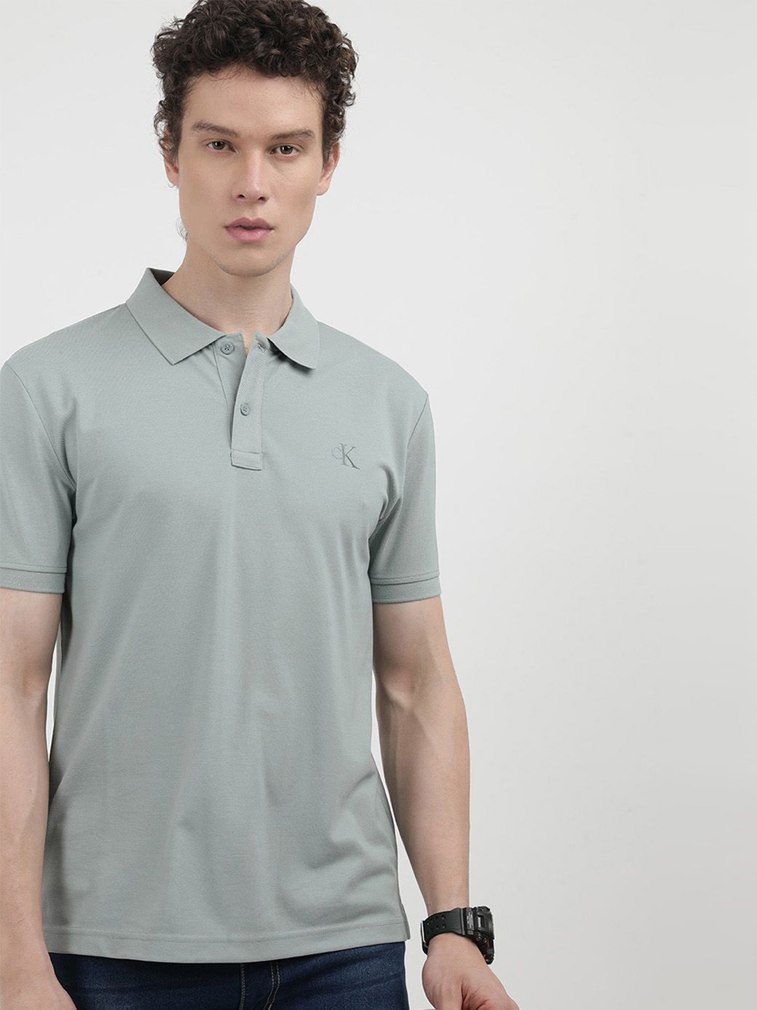 

Calvin Klein Men Polo Collar T-shirt, Grey