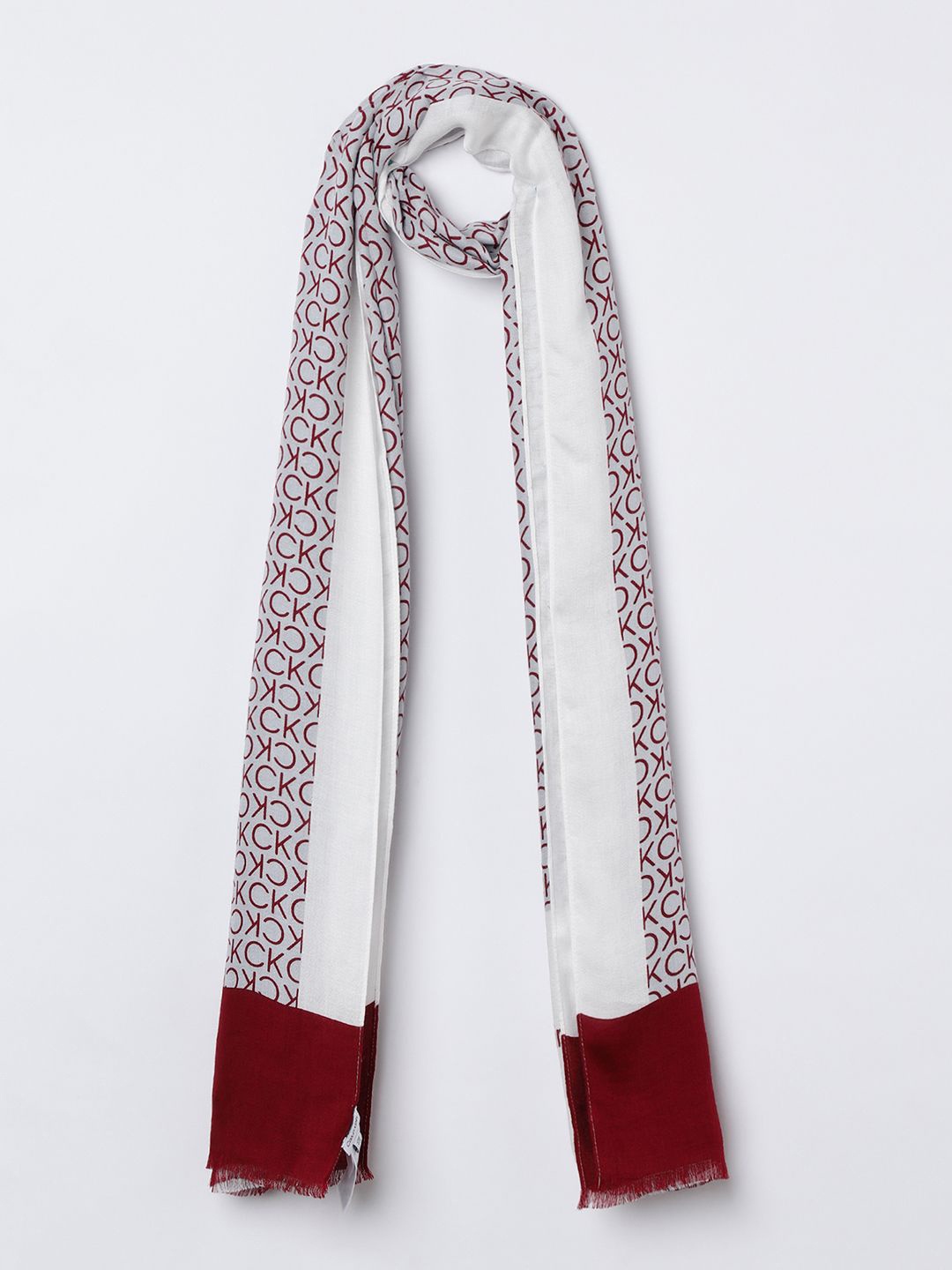 Calvin Klein Men Printed Scarf, Red